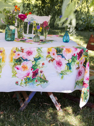 Peony Watercolor Tablecloth