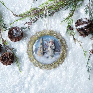 Snow Angel Domed Ornament Set