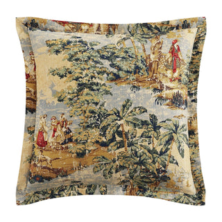 Provence Painted Toile Linen Euro Sham