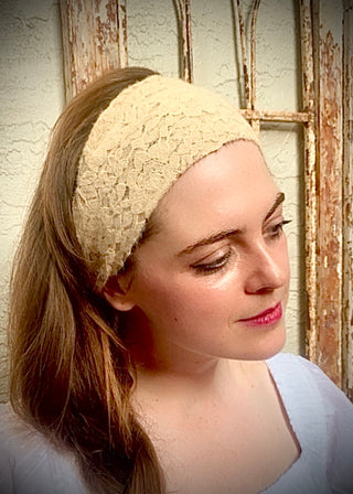 Tea Stained Lace Headband