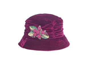 "Viola" Velvet Rosette Bucket Hat